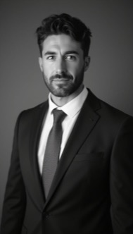 AI Headshot: b&w business headshot of {prompt},only Black and white colors, in a suit, portrait photo, Half-body digital photo , realistic, highly detailed, photorealistic, 8k, looking towards the camera