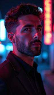 AI Headshot: cyberpunk style of {prompt} , vibes, vibrant,Neon lights, stunningly beautiful, crisp, detailed, sleek, ultramodern, highlights,  shadows, high contrast, cinematic, ultra detailed, intricate, professional