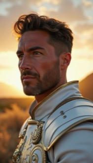 AI Headshot: Closeup portrait of {prompt} as a paladin, wearing brilliant white armor and a crown, fantasy concept art, artstation trending, highly detailed, beautiful landscape in the background, art by wlop, greg rutkowski, thierry doizon, charlie bowater, alphonse mucha, golden hour lighting, ultra realistic