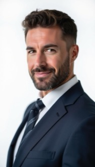 AI Headshot: business headshot of {prompt}, White background, in a suit, portrait photo,White background , Half-body digital photo , realistic, highly detailed, photorealistic, 8k, looking towards the camera